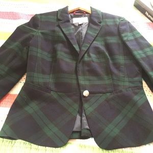 Tartan/plaid peplum blazer- Banana Republic